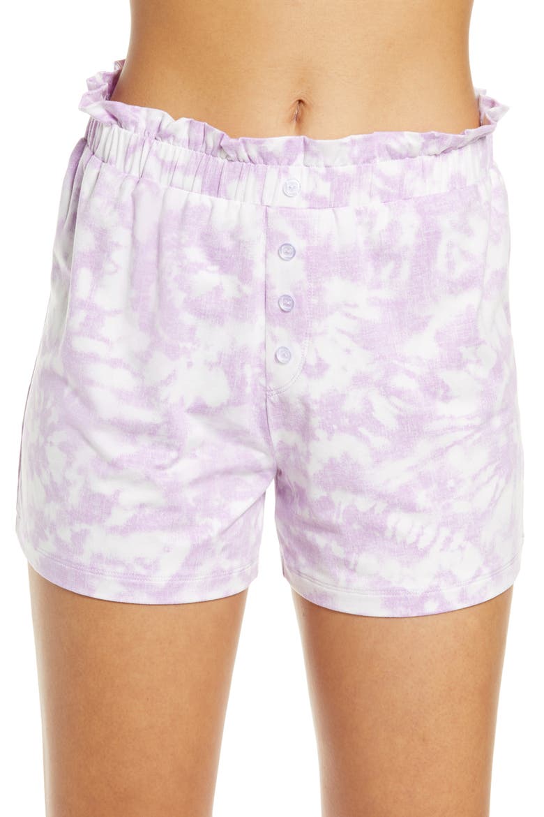 Stripe Short Pajamas, Alternate, color, BANSHEE TIE DYE CROCUS PETAL