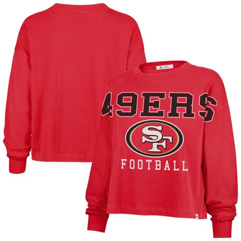 Women's '47 Scarlet San Francisco 49ers Outreach City Oversized Long Sleeve T-Shirt