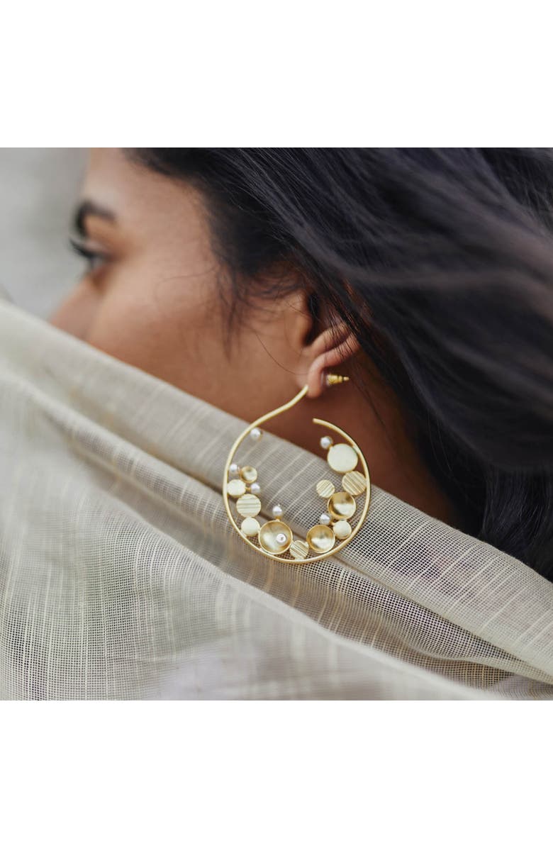 Dhwani Bansal Aero Hoops, Alternate, color, Gold Plated