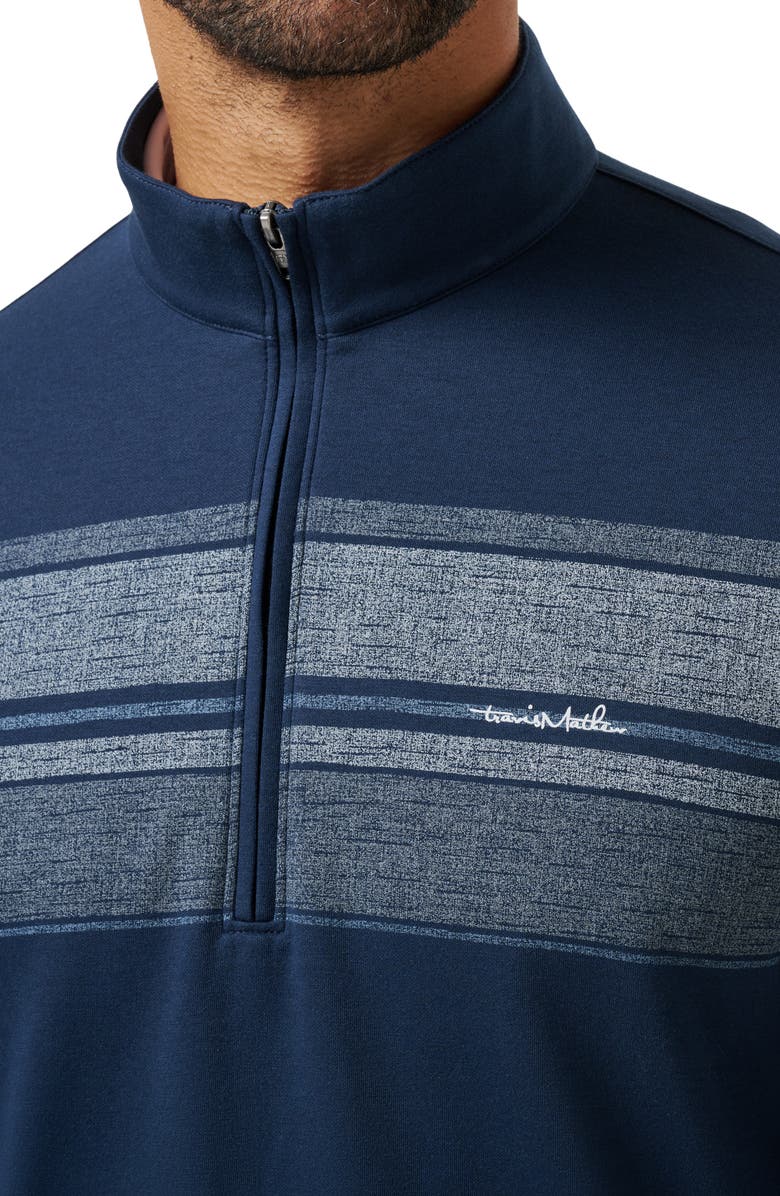 TravisMathew Marina Nights Quarter Zip Pullover, Alternate, color, Total Eclipse