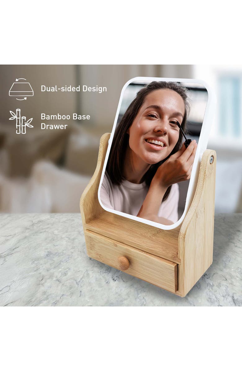 PURSONIC Beauty Essentials Set Studio Makeup Brush Set, Multi Shape Sponges, and Dual Sided Vanity Mirror with Base, Alternate, color, Multicolor