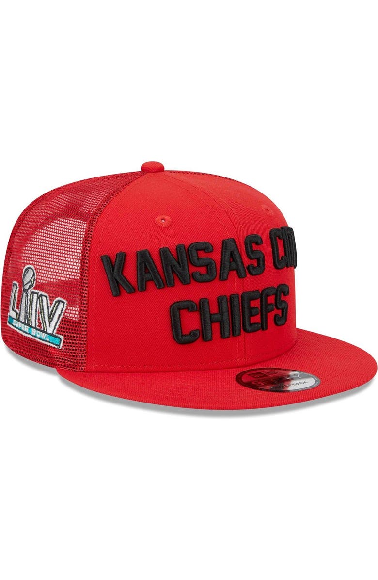 New Era Men's New Era Red Kansas City Chiefs Stacked Trucker 9FIFTY Snapback Hat, Main, color,