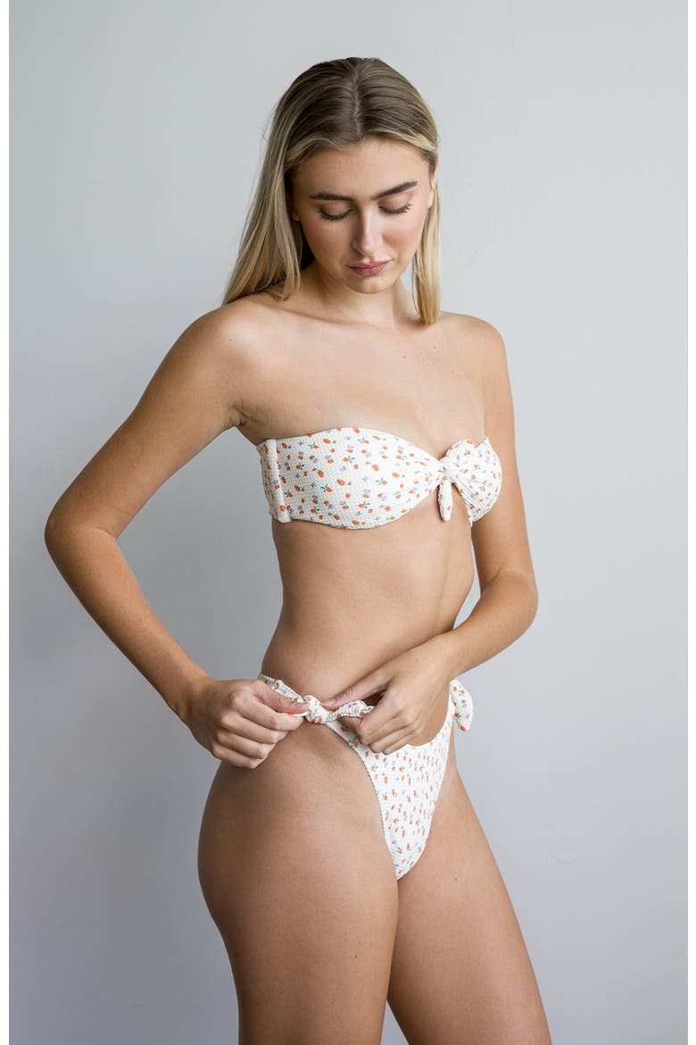 Bunny Knotted Bandeau Bikini Top, Alternate, color, Shortcake