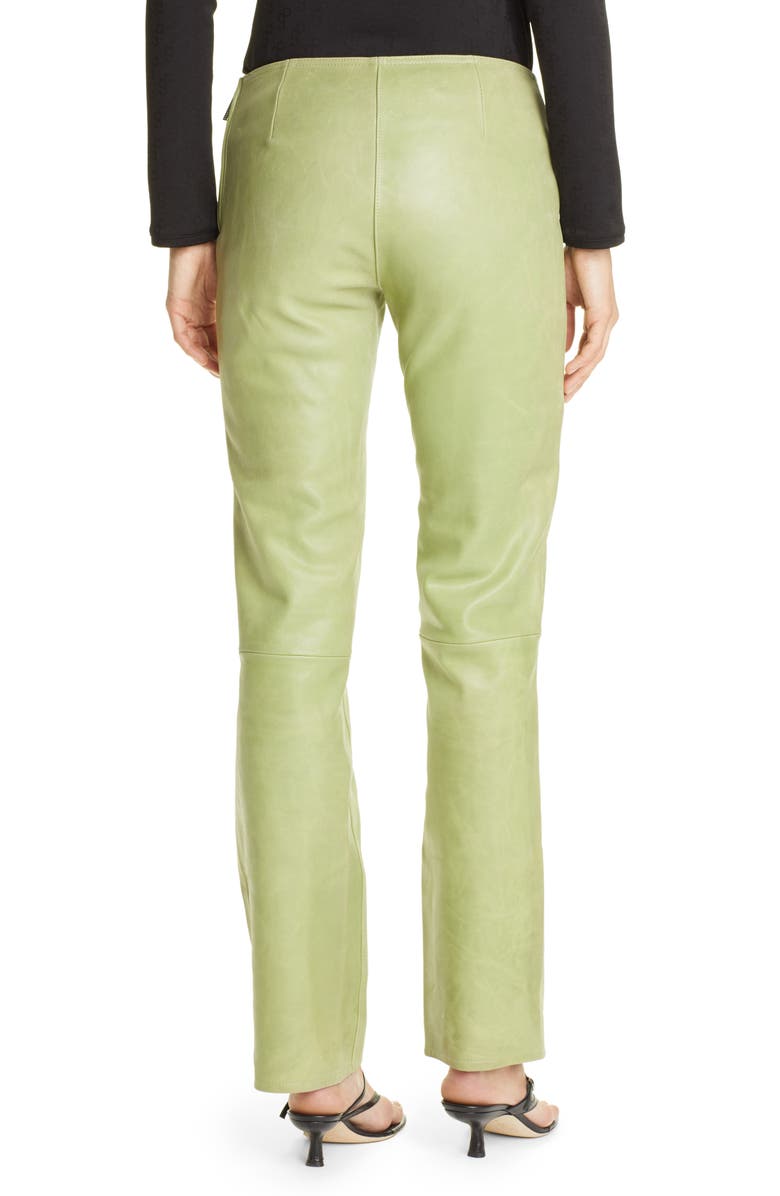 Saks Potts Christina Lace-Up Lambskin Leather Pants, Alternate, color, 