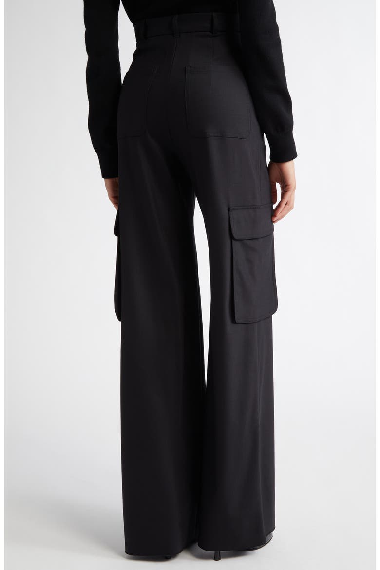 Ghiera Stretch Virgin Wool Cargo Pants, Alternate, color, BLACK