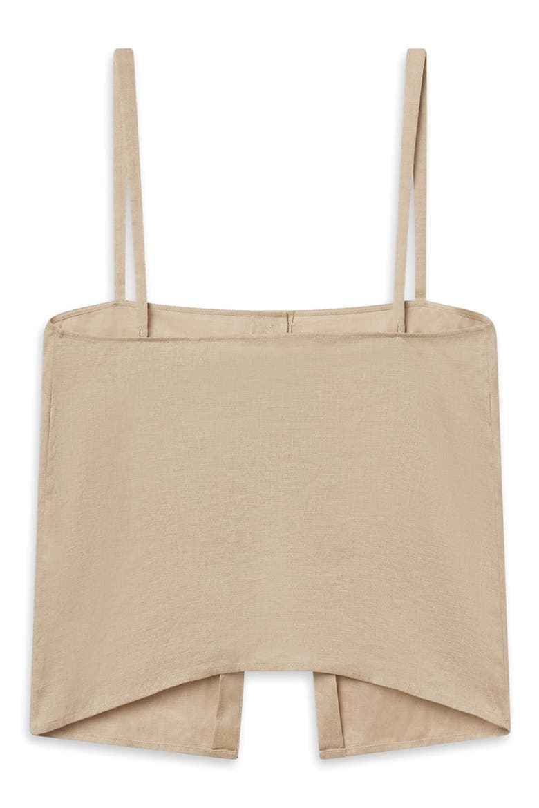 The Linen Button Camisole, Alternate, color, FLAX
