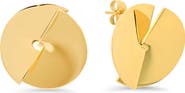 STEELTIME 18k Gold Plated Folded Geometric Stud Earrings