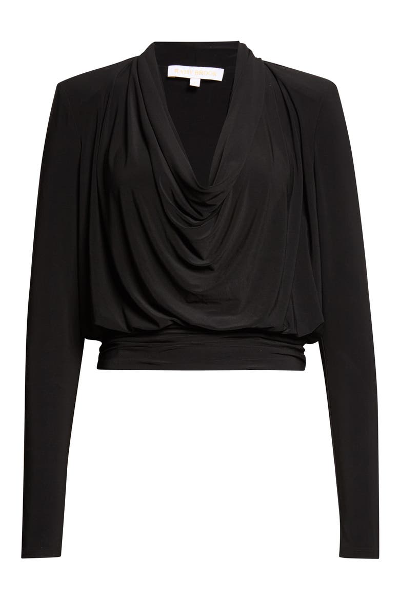Eden Cowl Neck Top, Alternate, color, BLACK
