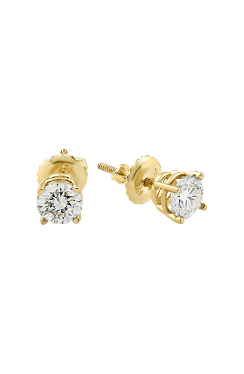 Bliss Diamond 1/4 Ct Diamond Screw Back Studs 14k Gold Lab Grown Eco Friendly, Main, color,