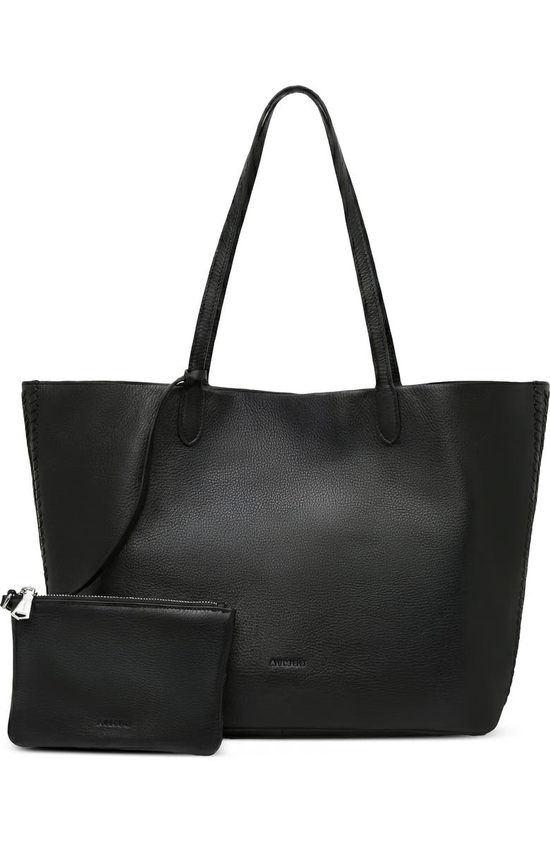 AIMEE All for Love Convertible Leather Shopper Bag, Main, color, Black