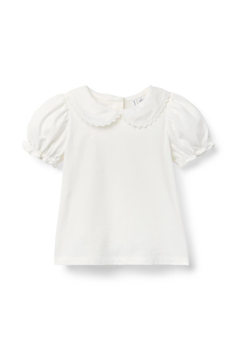 Collared Puff Sleeve Top, Main, color, White