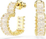 Swarovski Matrix Crystal Heart Hoop Earrings