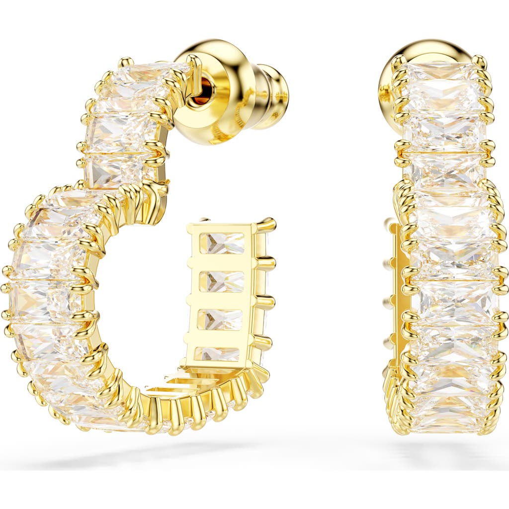 Swarovski Matrix Crystal Heart Hoop Earrings