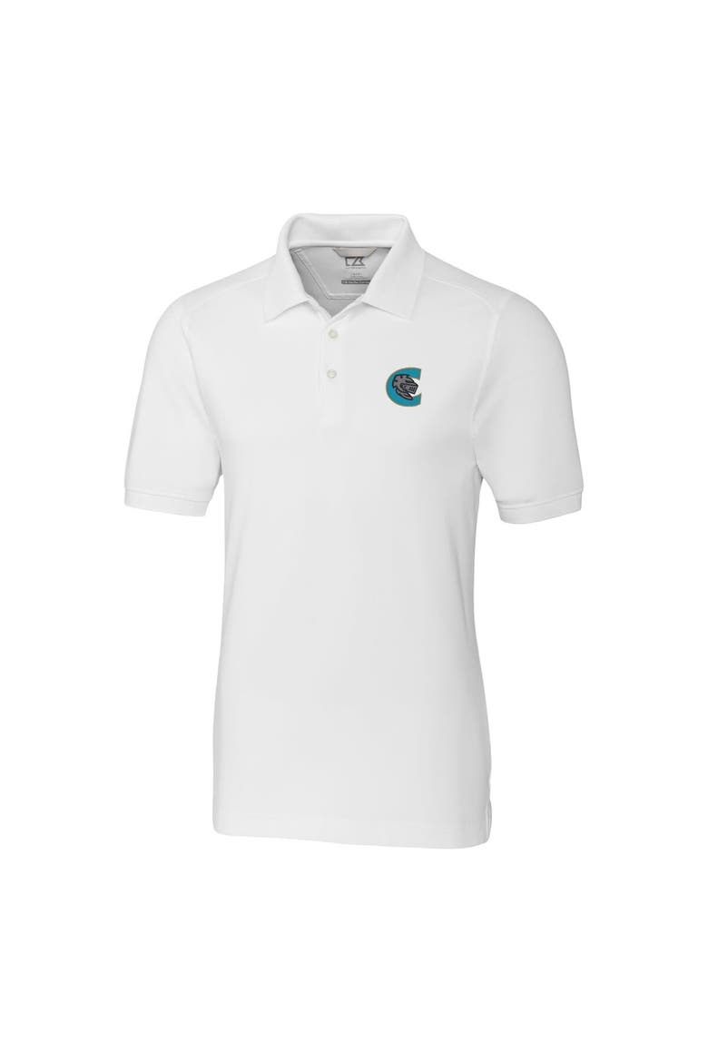 Men's Cutter & Buck White Charlotte Knights DryTec Advantage Tri-Blend Pique Polo, Alternate, color, White