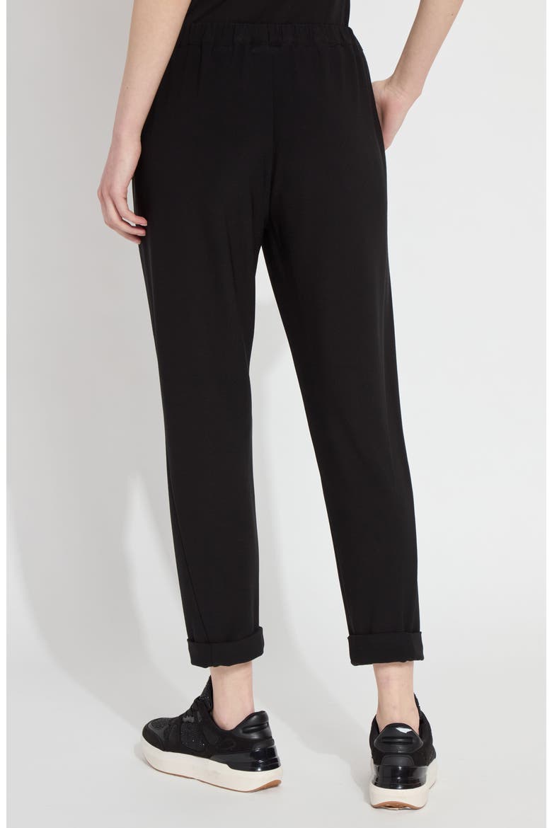 Julia Crepe Cuffed Joggers, Alternate, color, BLACK