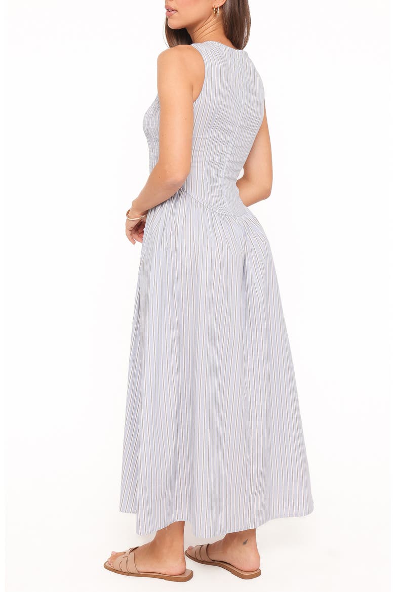 Tony Stripe Sleeveless Maxi Dress, Alternate, color, BROWN/ BLUE STRIPE