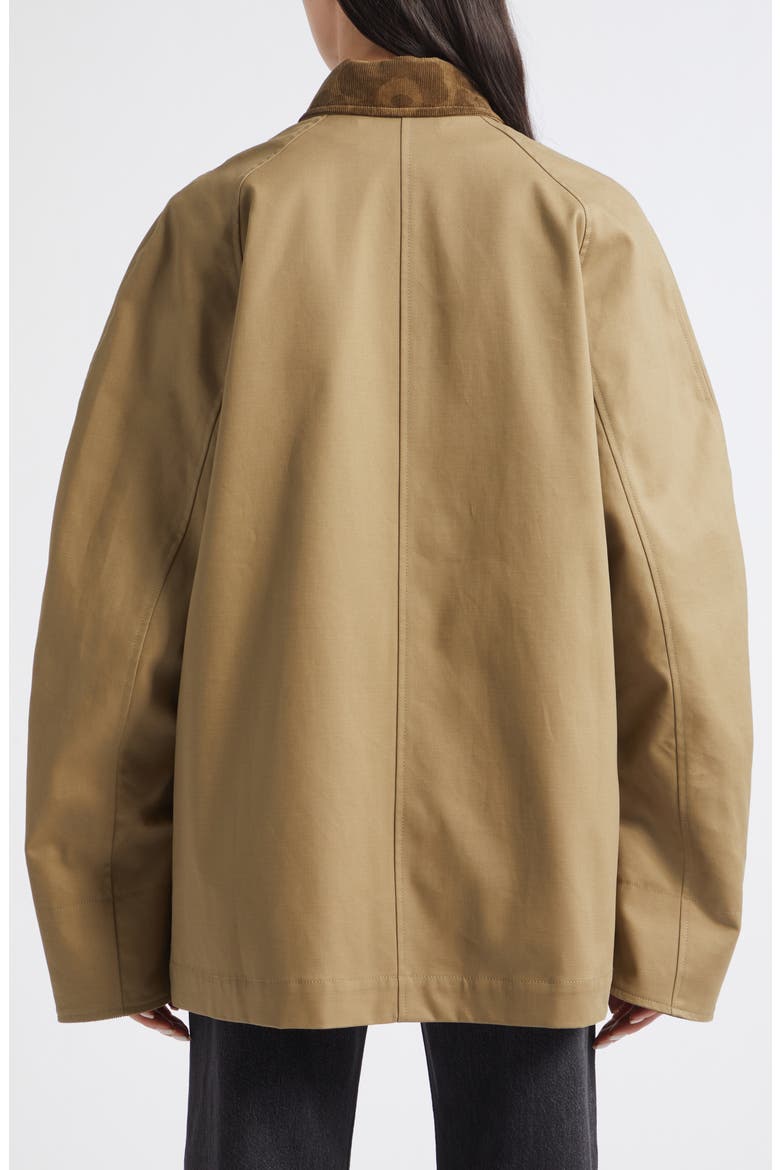 Essee Solid Cotton Coat, Alternate, color, BROWN