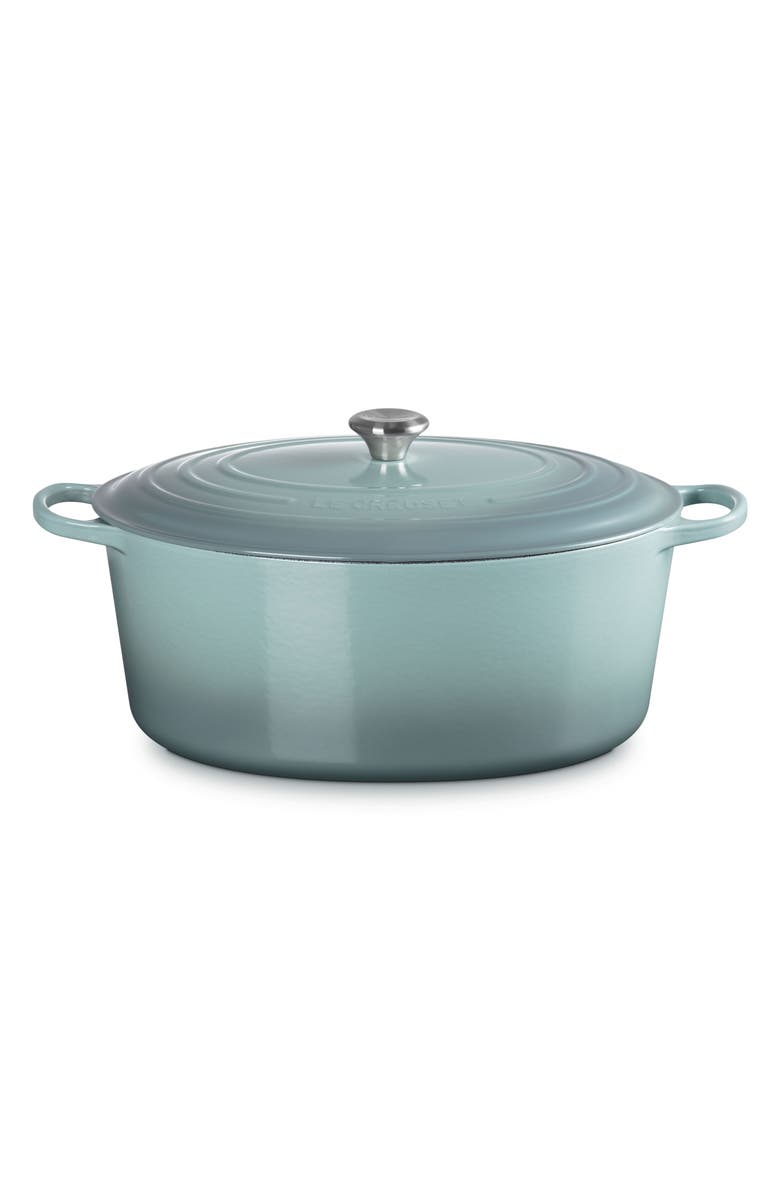 Le Creuset Signature 15 1/2-Quart Oval Enamel Cast Iron French/Dutch Oven, Main, color, Sea Salt