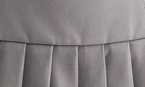 Lush Pleated Drop Waist Halter Minidress In Gray