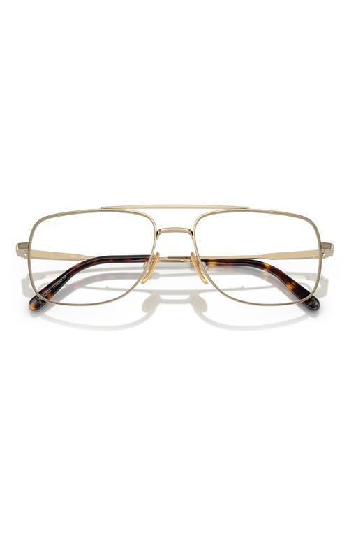 Ray Ban Ray-ban William Titanium 56mm Square Optical Glasses In Gold Flash