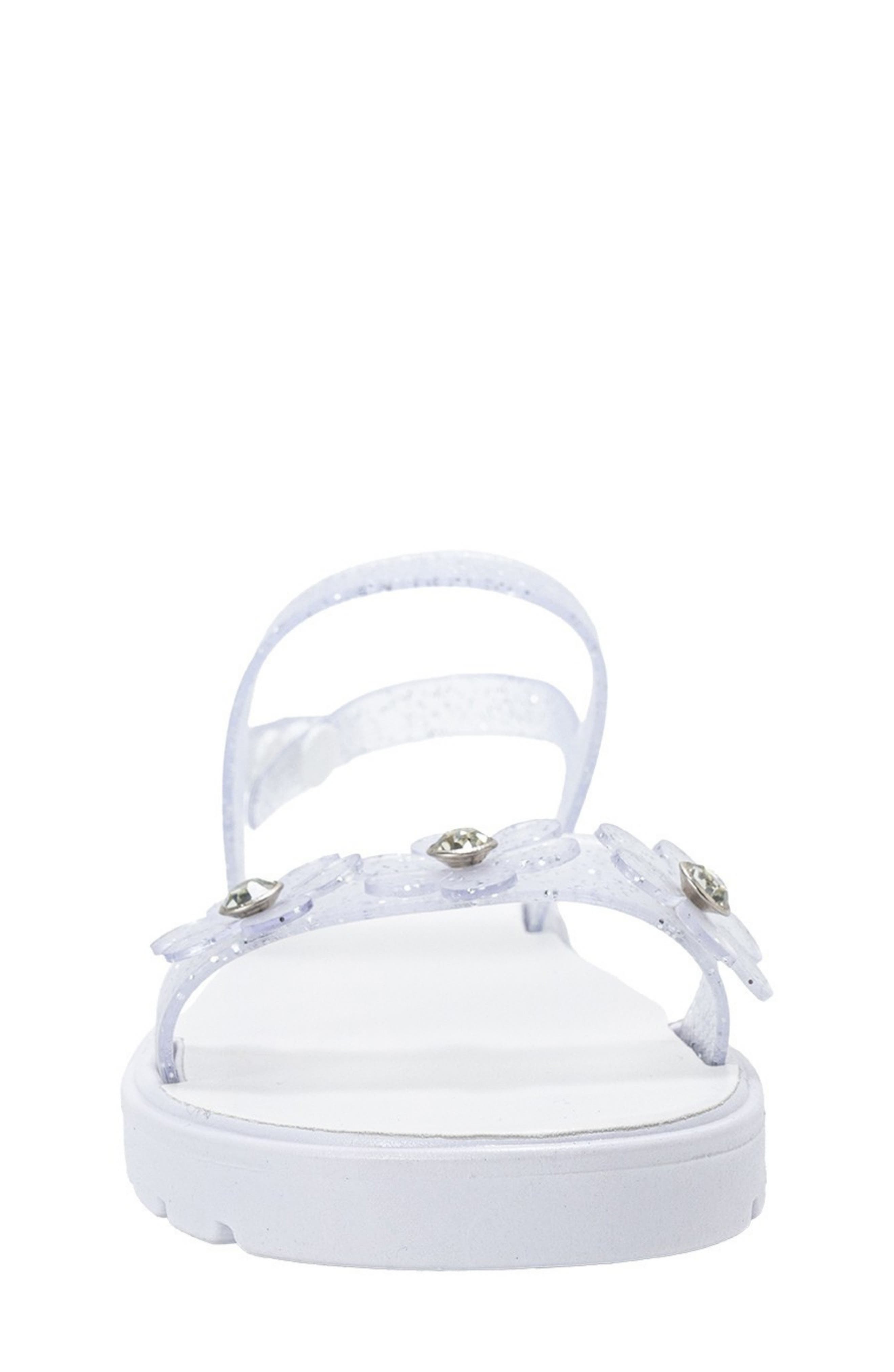 bebe Mimi 3D Flower Sandal, Alternate, color, Clear
