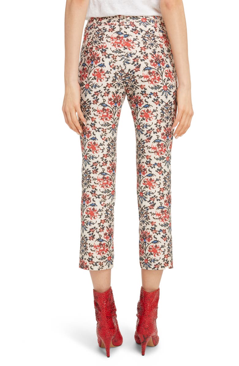 Isabel Marant Floral Print Slim Pants, Alternate, color, 