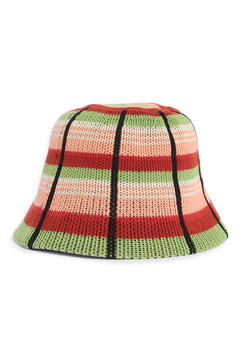Redding Knit Bucket Hat, Main, color, PEACH COBBLER MULTI STRIPE