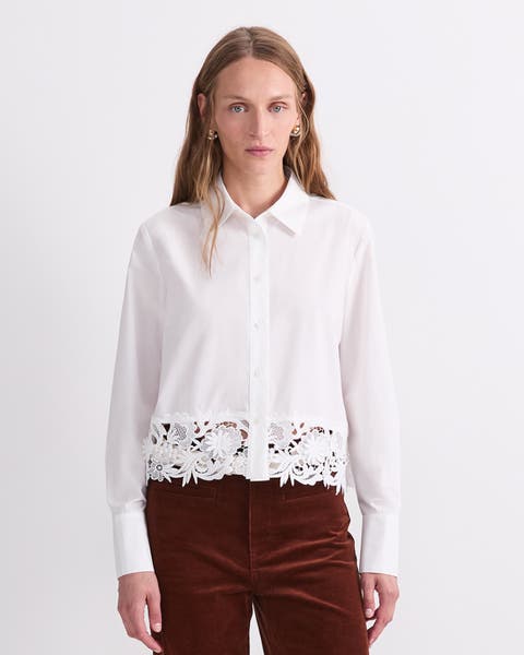 Gracie Cropped Lace Shirt