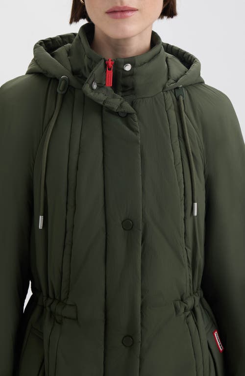 Hunter Isabelle Water Repellent Crinkle Padded Coat In Green