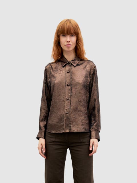 Loyce Textured Button-Through Shirt