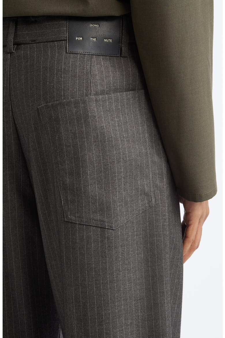 Loose Fit Pleated Flannel Pants, Alternate, color, CHARCOAL