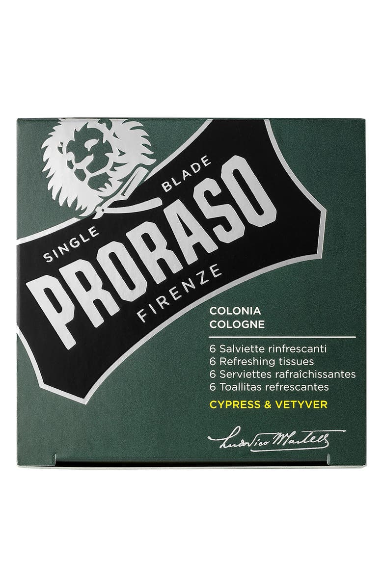 Proraso Men's Grooming Cypress & Vetyver Refreshing Tissues, Alternate, color, 