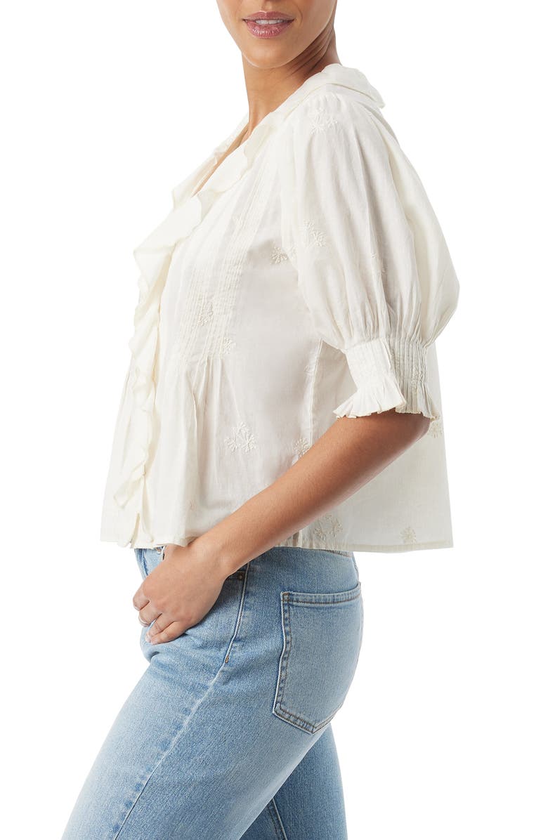 Sam Edelman Althea Embroidered Ruffle Neck Top, Alternate, color, 