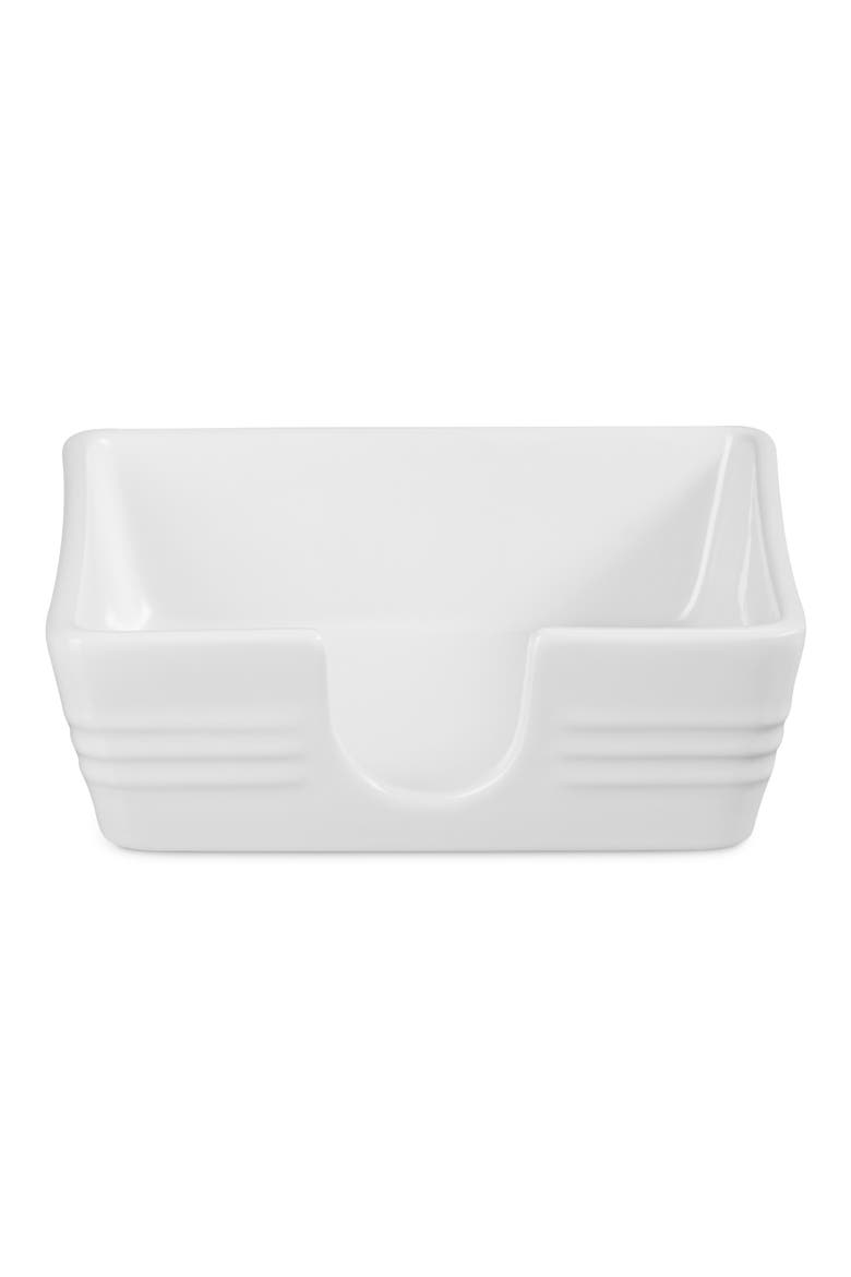 Signature Stoneware Cocktail Napkin Holder, Alternate, color, WHITE