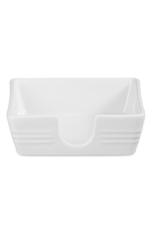 Le Creuset Stoneware Signature Cocktail Napkin Holder In White