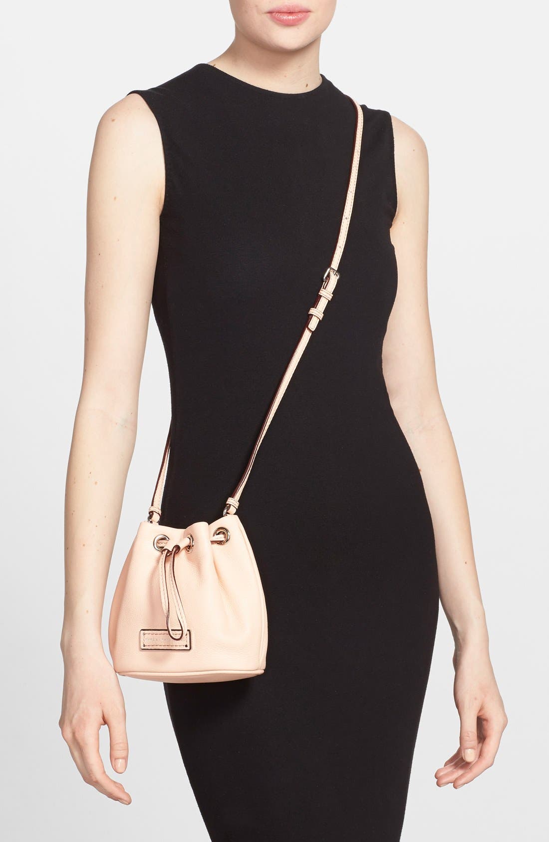 MARC BY MARC JACOBS 'Too Hot to Handle' Leather Drawstring Bag, Alternate, color, TROPICAL PEACH