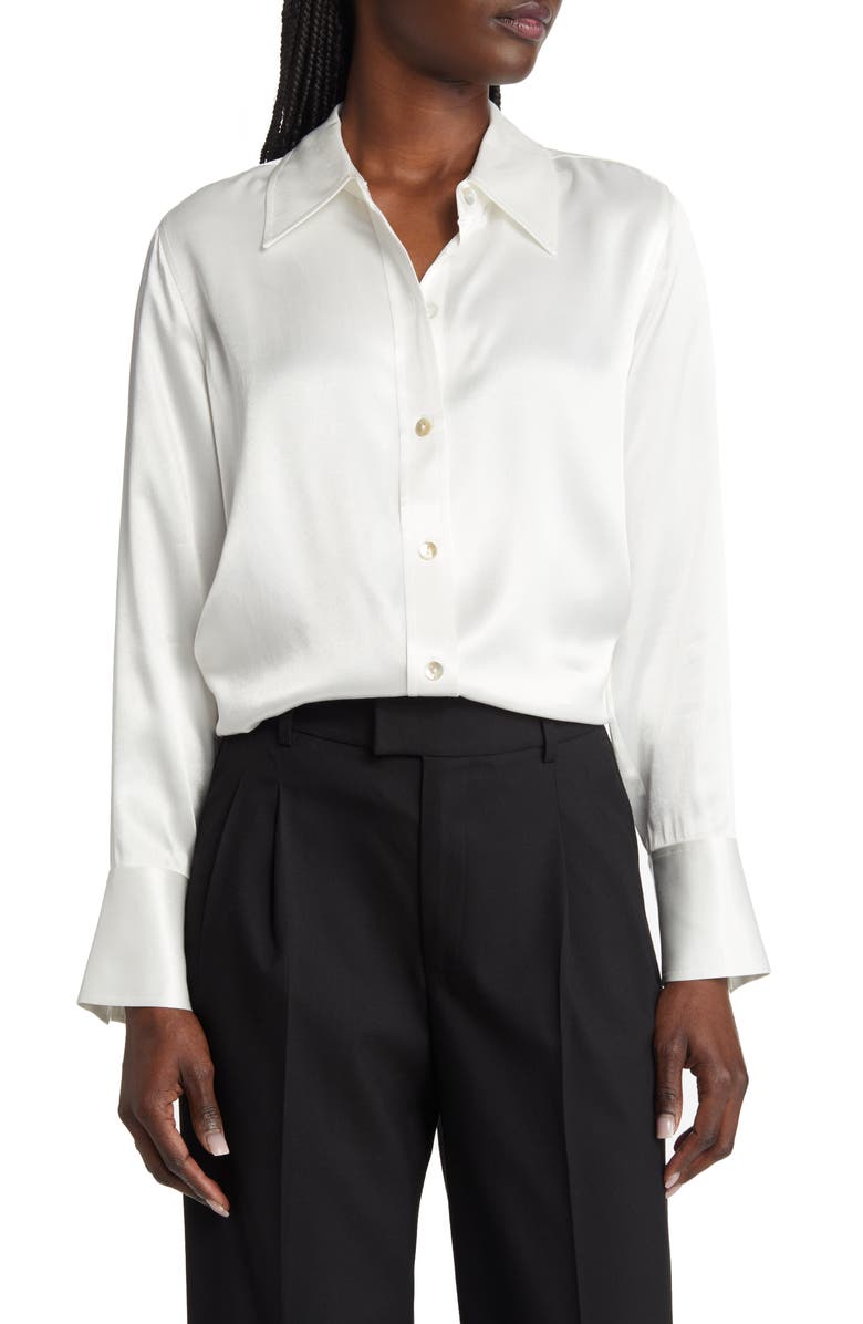 Rails Andrea Satin Button-Up Shirt, Main, color, 