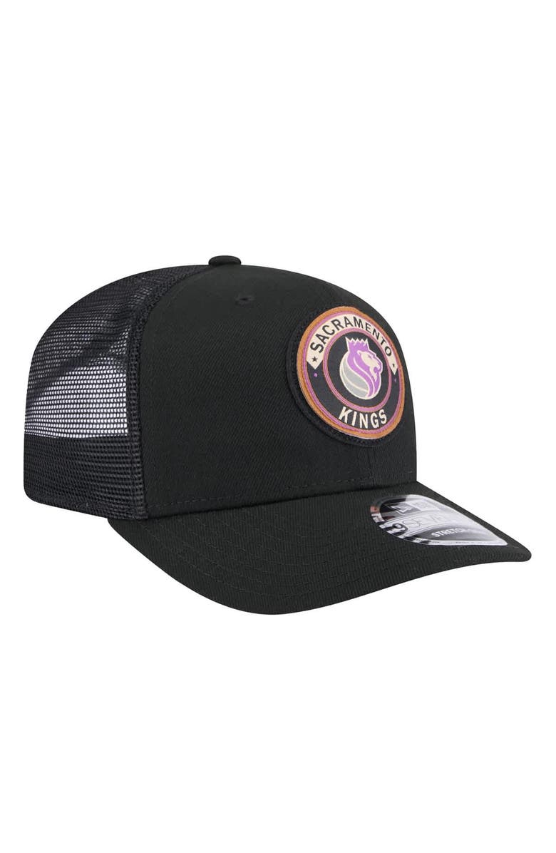 New Era Men's New Era Black Sacramento Kings Victory Grove Circle Patch 9SEVENTY Adjustable Hat, Alternate, color,