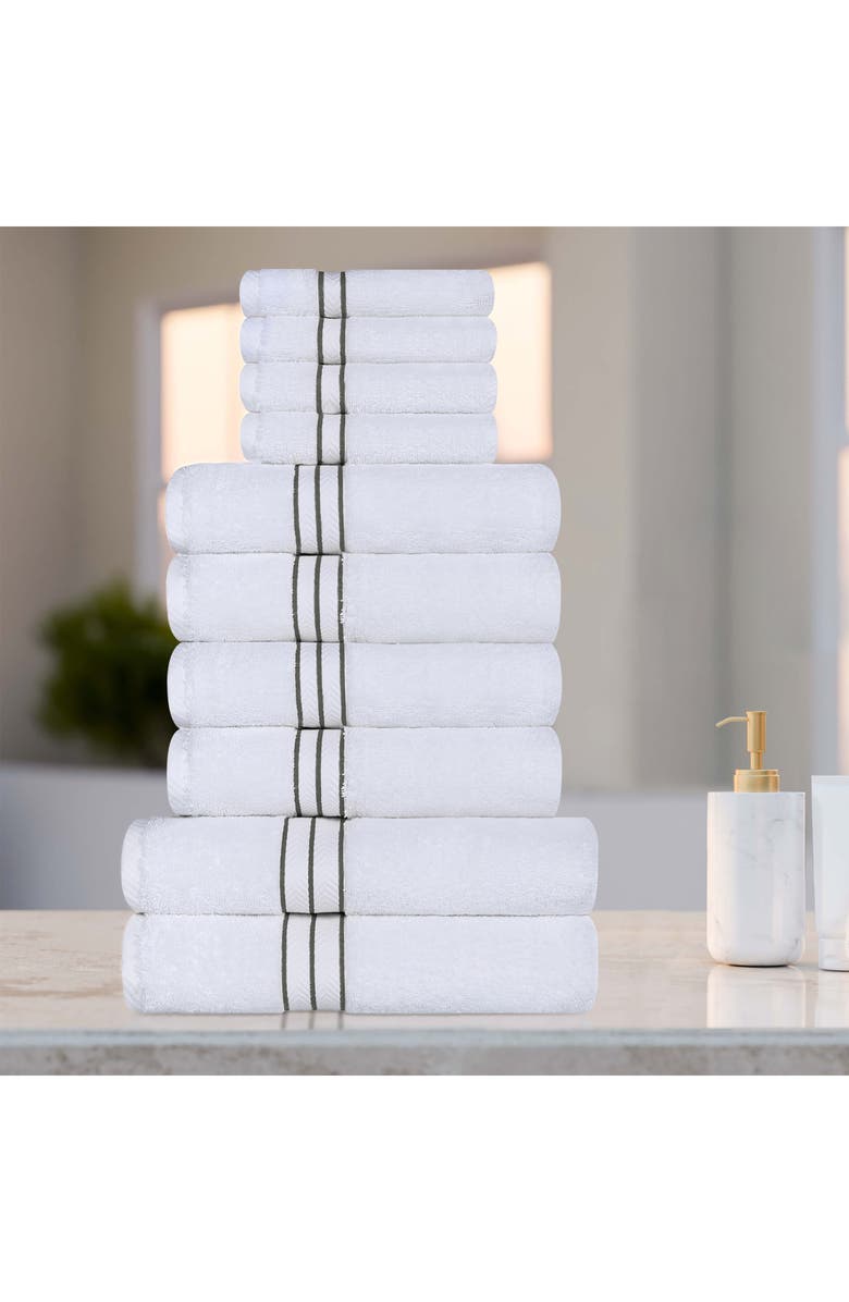 Superior 10-Piece Turkish Cotton Towel Set, Alternate, color, Charcoal