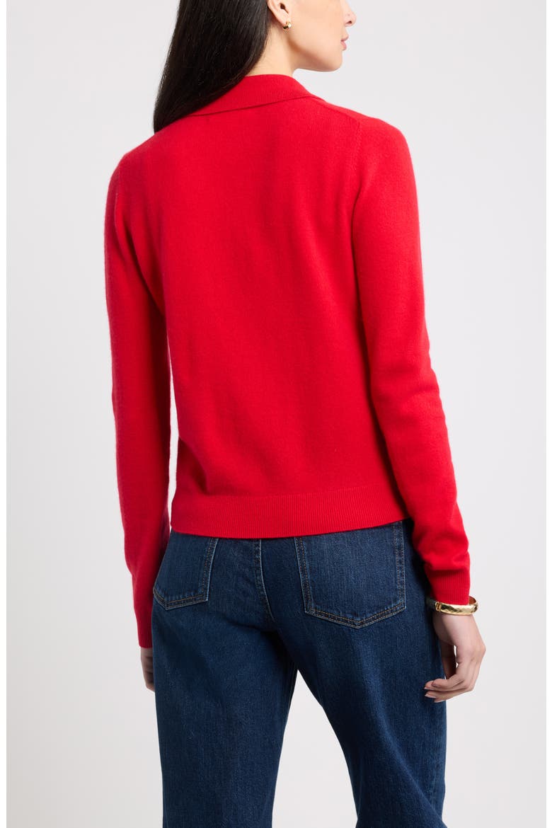 Cashmere Polo Sweater, Alternate, color, RED CELEBRATION