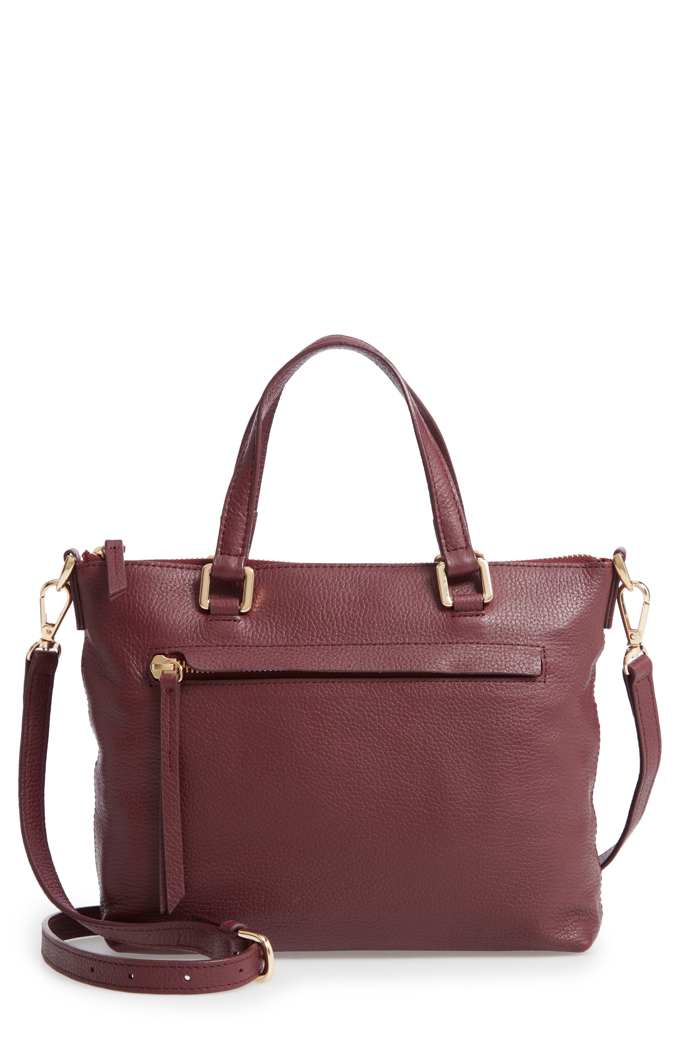 Lexa Leather Crossbody Bag, Main, color, BURGUNDY LONDON