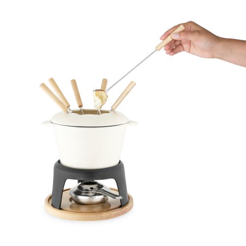 Twine Cast Iron Fondue Set In White