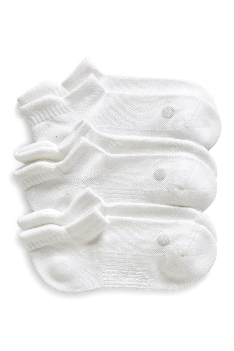3-Pack Tab Ankle Socks, Main, color, WHITE