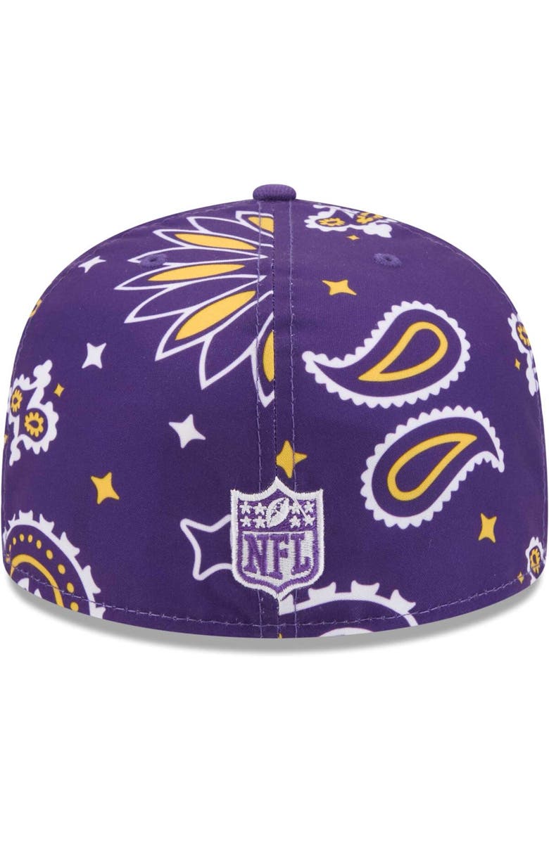 New Era Men's New Era Purple Minnesota Vikings Paisley 59FIFTY Fitted Hat, Alternate, color, Purple