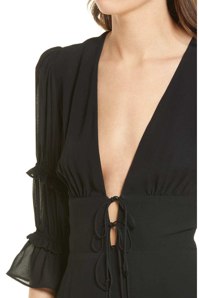 Laurelei Plunge Minidress, Alternate, color, BLACK