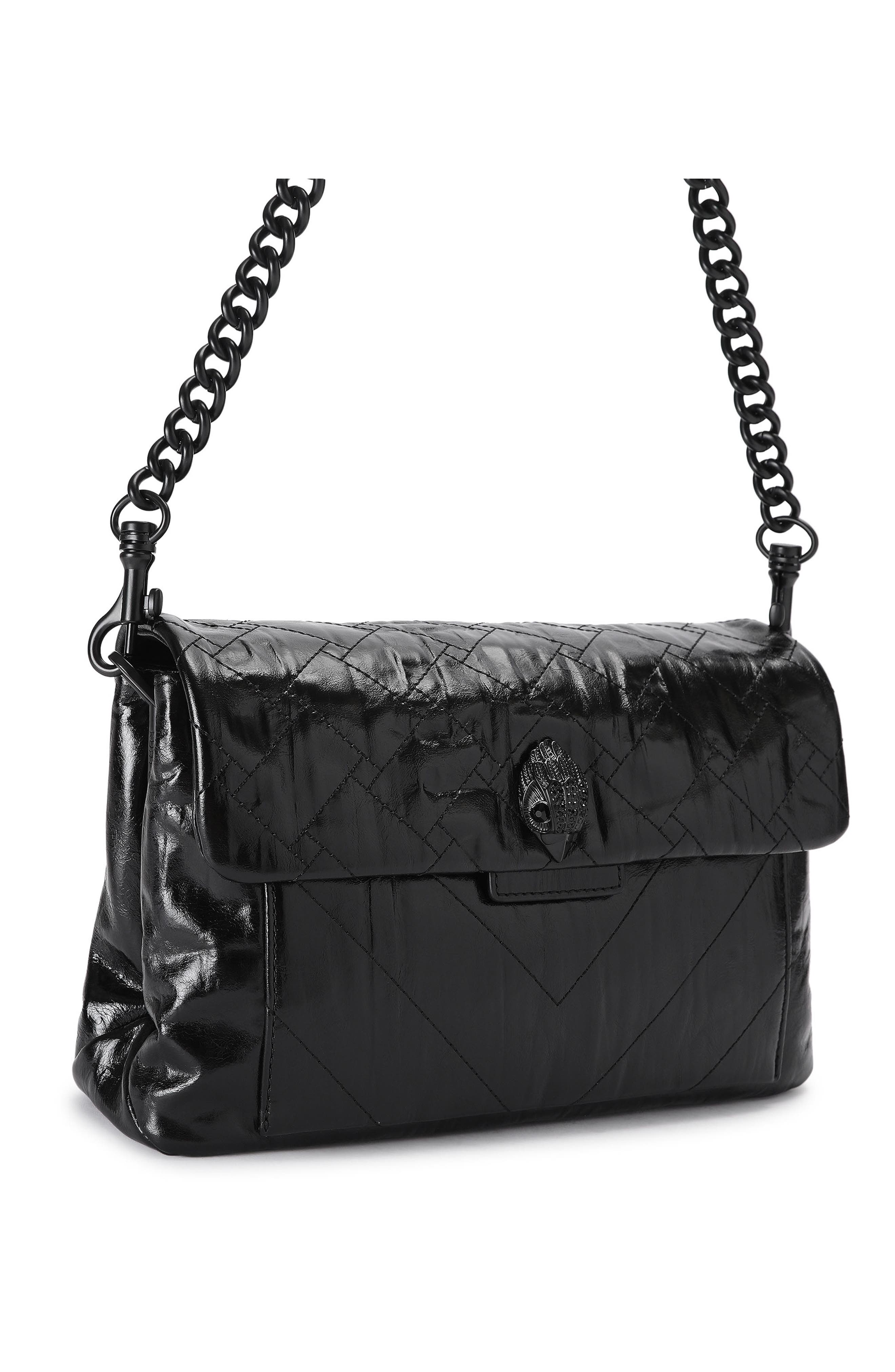 Celia Leather Shoulder Bag, Alternate, color, BLACK