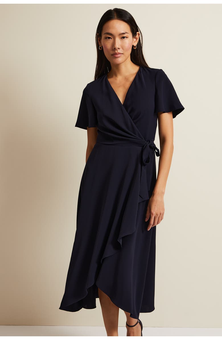 Phase Eight Julissa Wrap Midi Dress, Alternate, color, Navy
