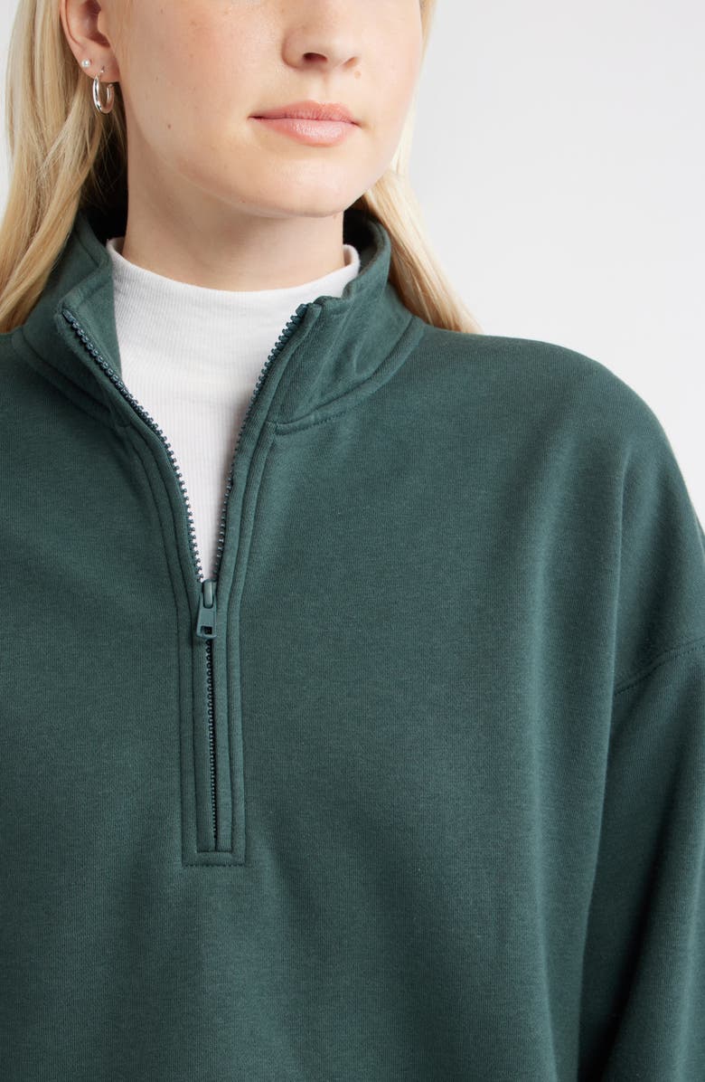 BP. Relaxed Quarter Zip Pullover, Alternate, color, Green Gables