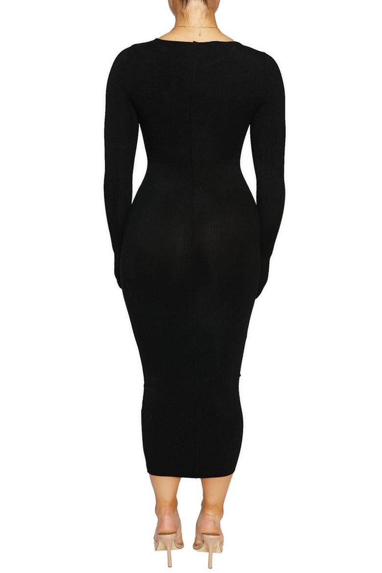 Snatched Me In Long Sleeve Body-Con Dress, Alternate, color, BLACK