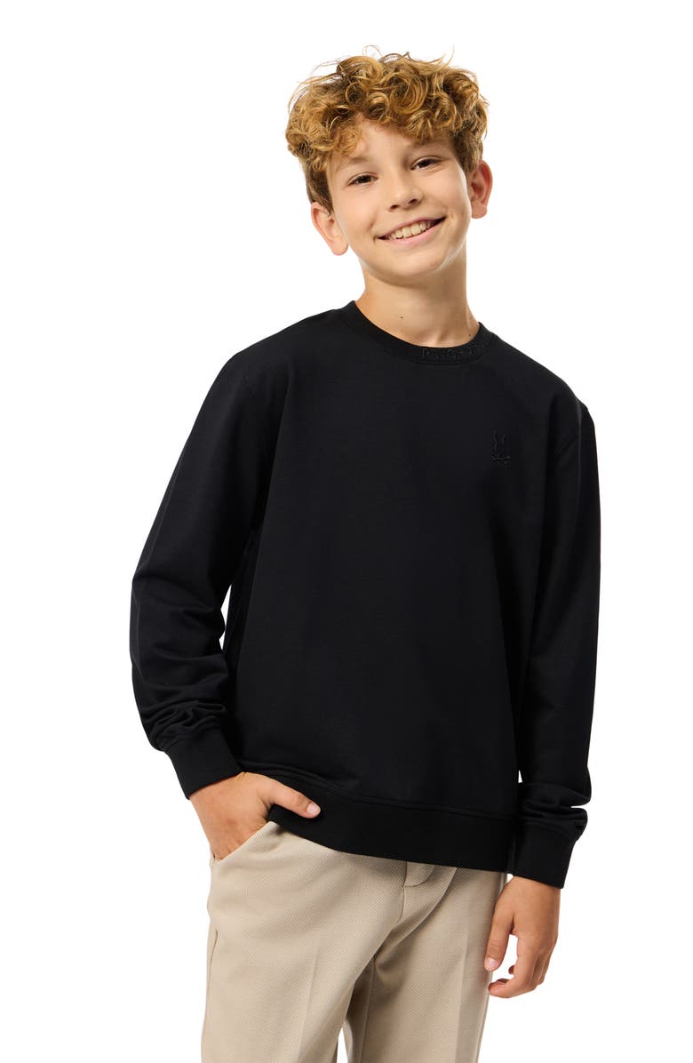 Psycho Bunny Kids' Duke Embroidered Sweatshirt, Alternate, color, Black